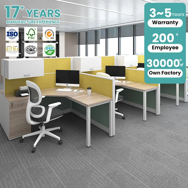 2025 Modern Convertible Modular Extendable Staff Workstations Wooden Partition New Curved Linear Office Cubicle — view 1