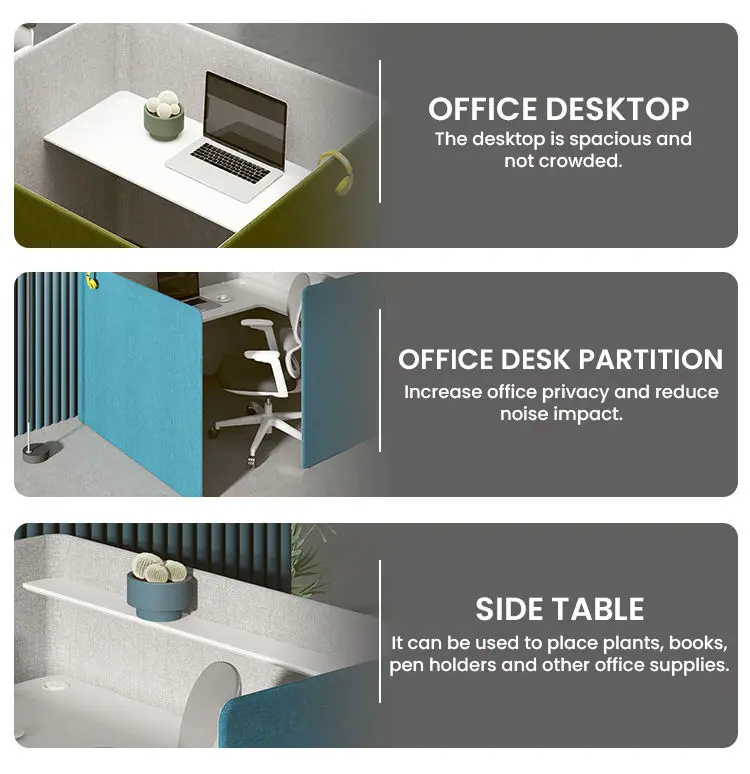 New Arrival Classic Office Cubicle Workstation with Wooden Legs for Modern Corporate Office Desk — image 3