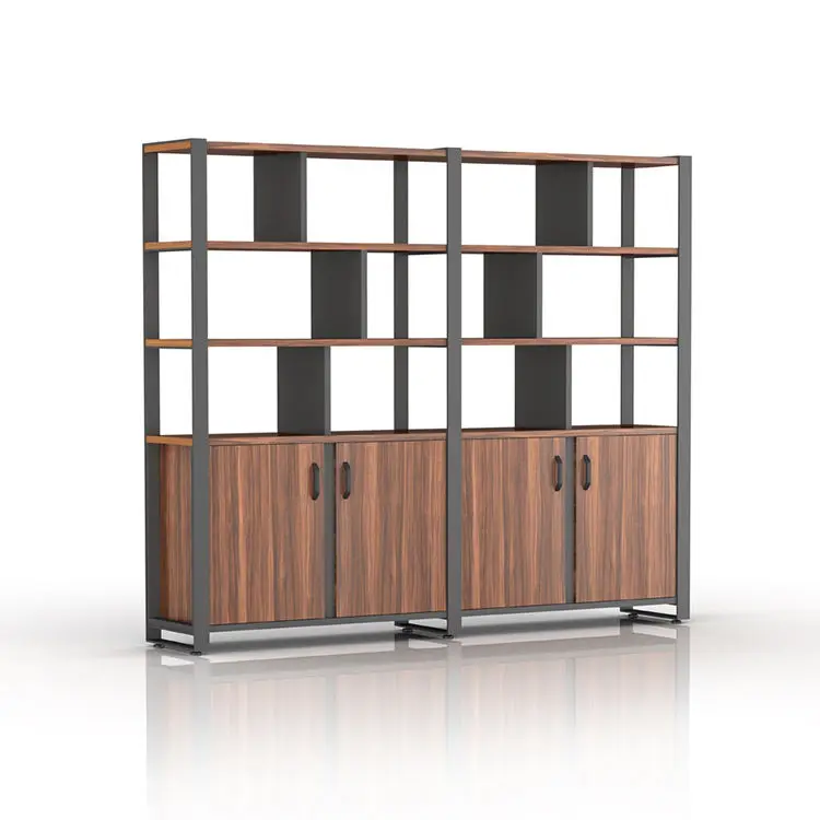 Meetco Wooden Office Cupboards Office Bookshelf Modern Filling Cabinet Office Furniture Storage Cabinet — image 6