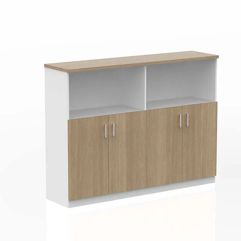 Customized White Modern Office File Cabinet Movable Metal Furniture with Wooden Drawer Panel Style for Home Office — view 1