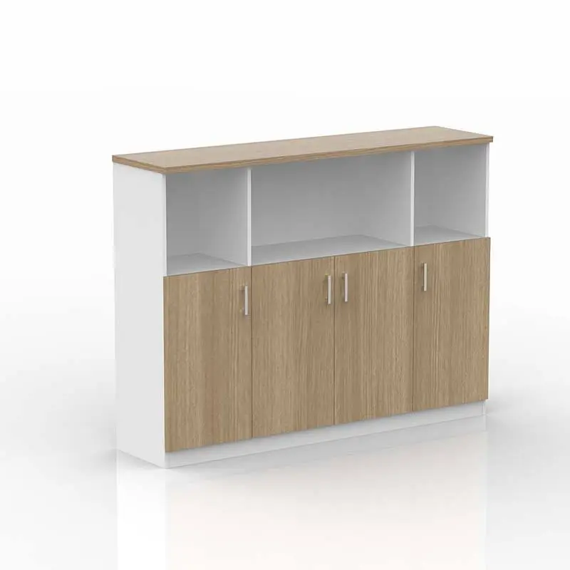Customized White Modern Office File Cabinet Movable Metal Furniture with Wooden Drawer Panel Style for Home Office — image 3