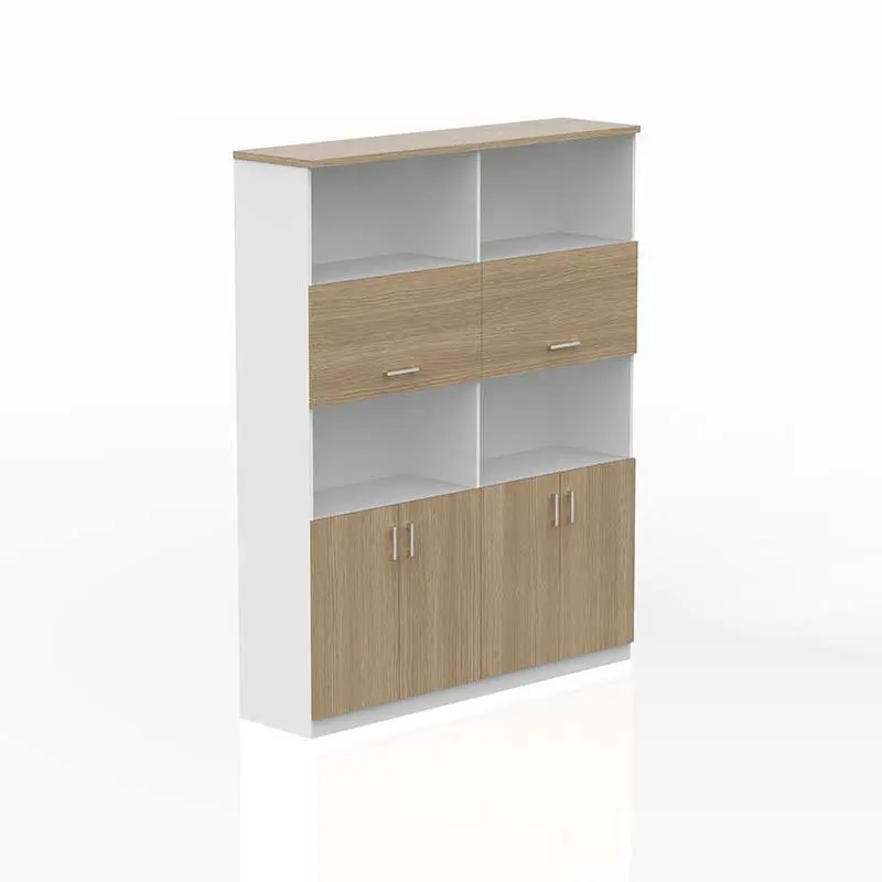 Customized White Modern Office File Cabinet Movable Metal Furniture with Wooden Drawer Panel Style for Home Office — image 7