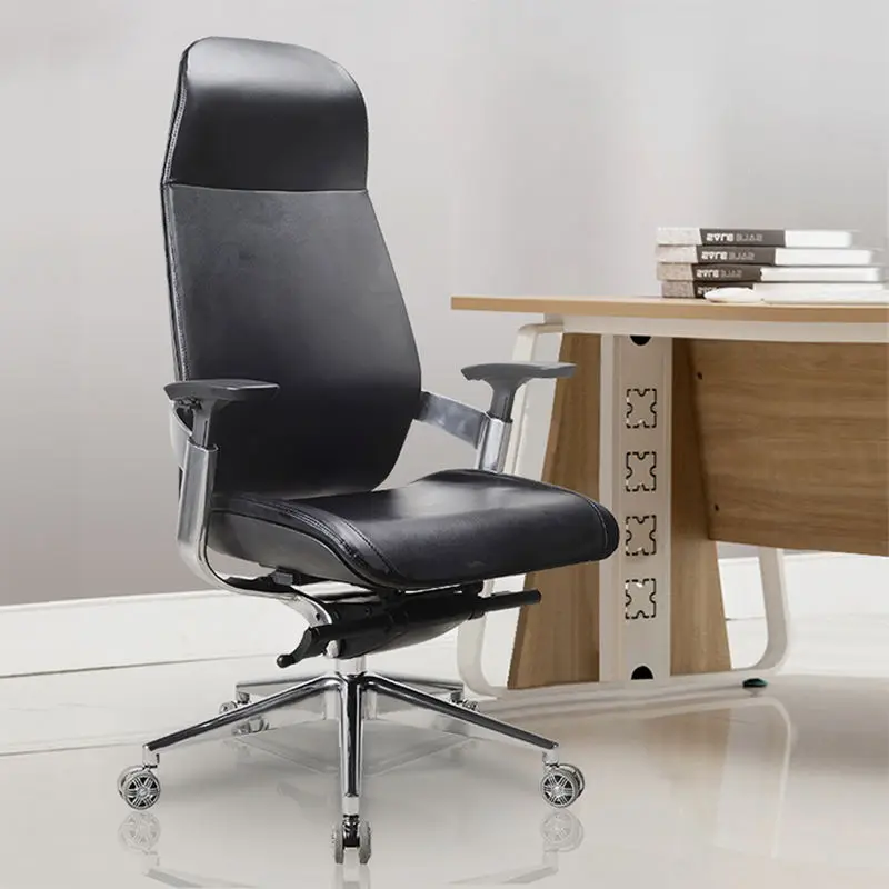 Luxury Boss Manager Revolving Office Chair Ergonomic Massage Leather Swivel Executive Chair Modern Design Wood Metal Pla — view 1