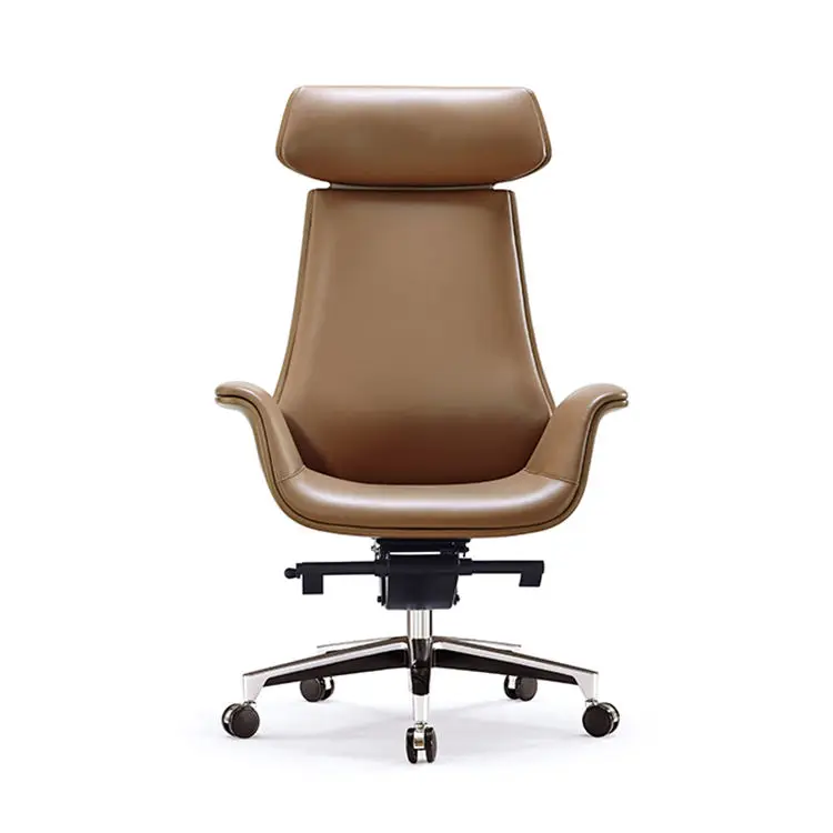 Simple Modern High Back Executive Office Chair Luxury Ergonomic Leather Swivel Desk Chair — view 1