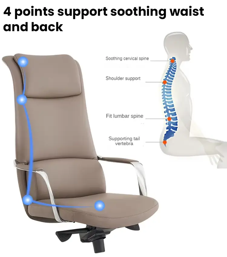 Furniture Computer Designer Swivel Recline Sleeping Office Chair Synthetic Leather Office Chair Comfortable Executive Boss Chair — image 3
