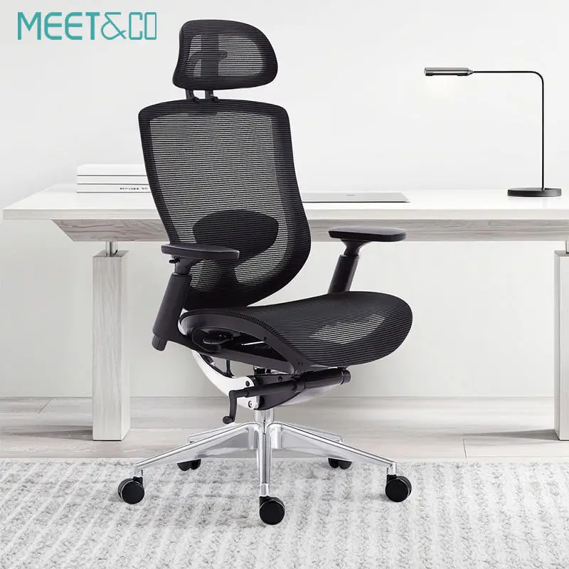 Meetco Modern Design Luxury Executive Swivel Desk Chair High Back Boss Armchair Lifting Rotatable Footrest Adjustable Fe — view 1