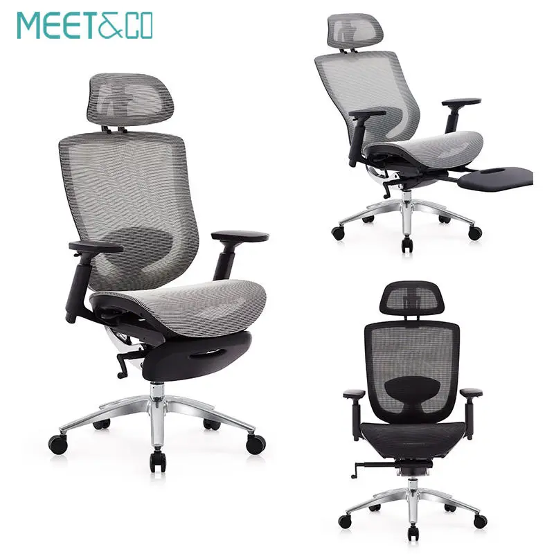 Meetco Modern Design Luxury Executive Swivel Desk Chair High Back Boss Armchair Lifting Rotatable Footrest Adjustable Features — image 7