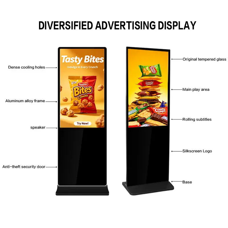 55-Inch Indoor LCD Advertising Display Kiosk Media Screen with Affiliate Marketing Program Floor Installation Digital Signage — image 4