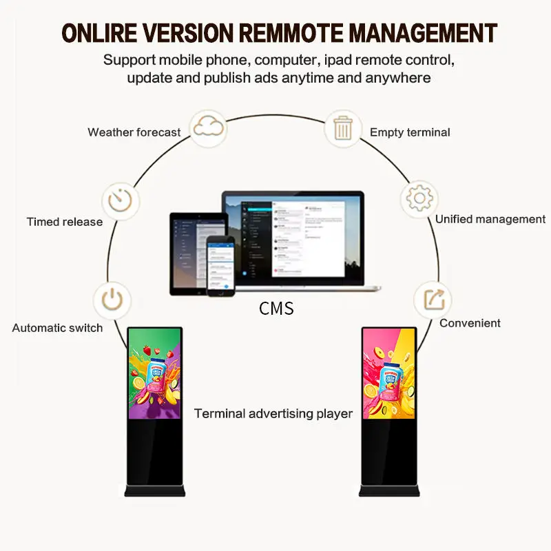 55-Inch Indoor LCD Advertising Display Kiosk Media Screen with Affiliate Marketing Program Floor Installation Digital Signage — image 6