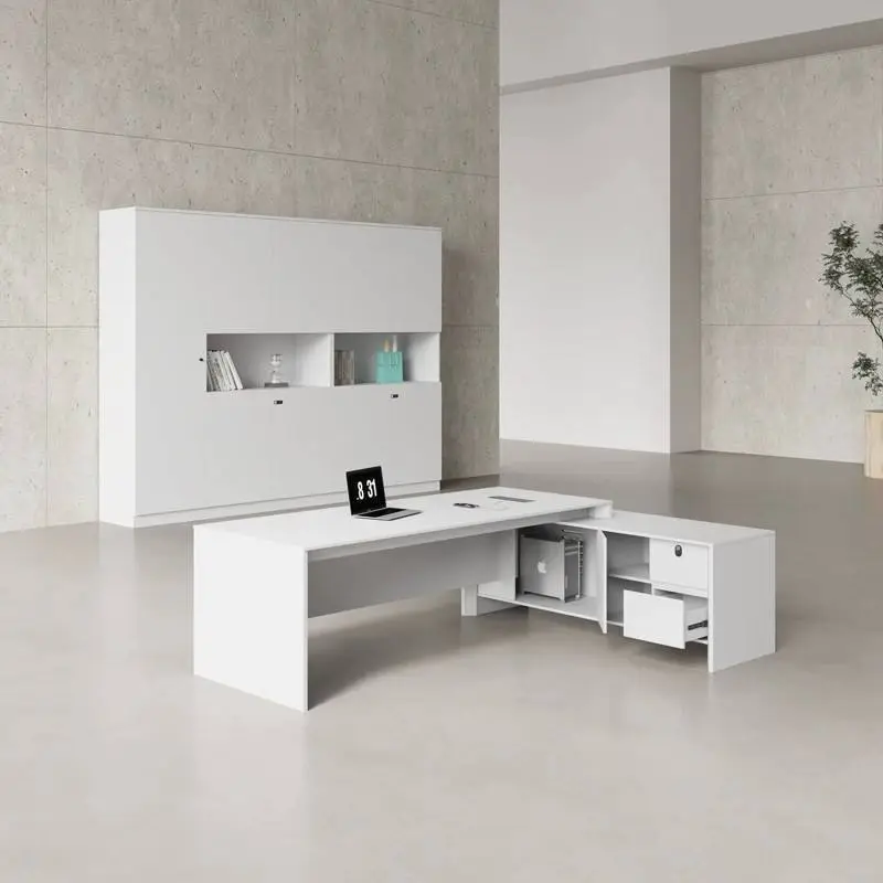 White E0 Grade Executive Office Desk Chair Set Modern Minimalist Light Luxury President Manager High-End Premium Furniture — image 6