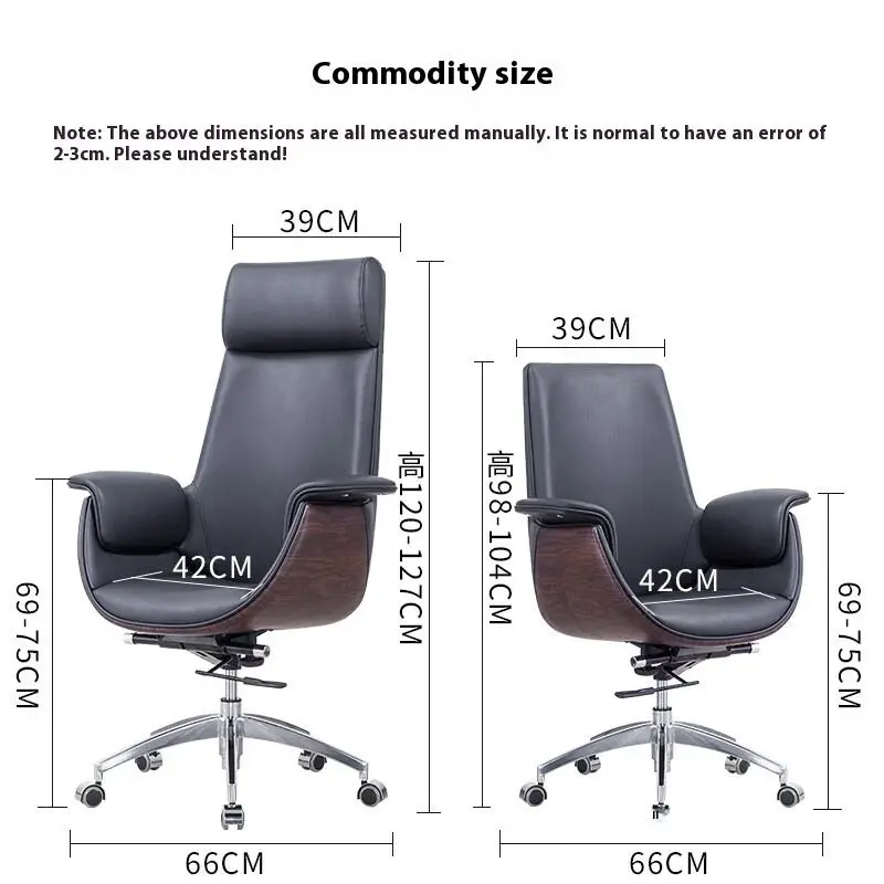 Modern High Back Solid Wood Executive Office Chair Adjustable Height Comfortable Breathable Design Swivel Reclining Villa — image 5