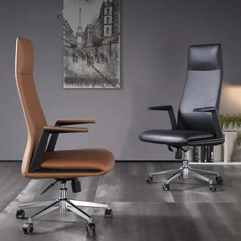 Hot Selling Modern Fashion Home Office Chair Stainless Steel Executive Office Chair Adjustable Height Boss Chair for Villa Use — image 4