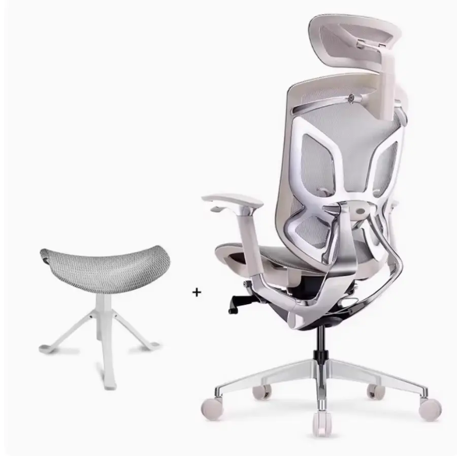 Manufacture High Back Adjustable Modern Boss Computer Executive Game Ergonomic Office Chair Footrest Full Mesh Chair — image 4