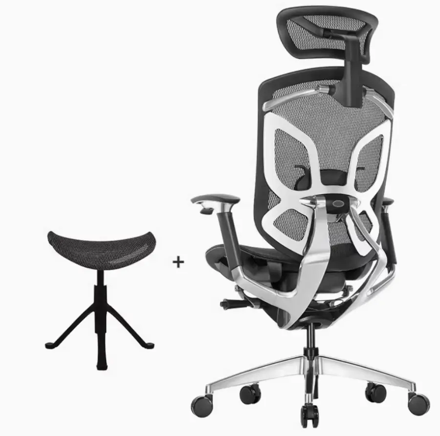 Manufacture High Back Adjustable Modern Boss Computer Executive Game Ergonomic Office Chair Footrest Full Mesh Chair — image 5