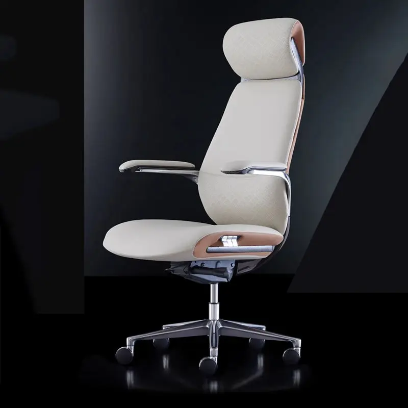 Italian Luxury Leather Boss Office Chair Cowhide Executive President Chair Reclining Feature for Study Computer Office D — view 1