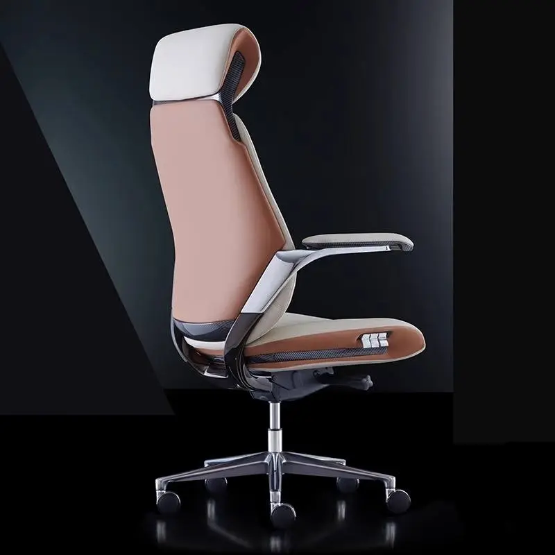 Italian Luxury Leather Boss Office Chair Cowhide Executive President Chair Reclining Feature for Study Computer Office Desks — image 4