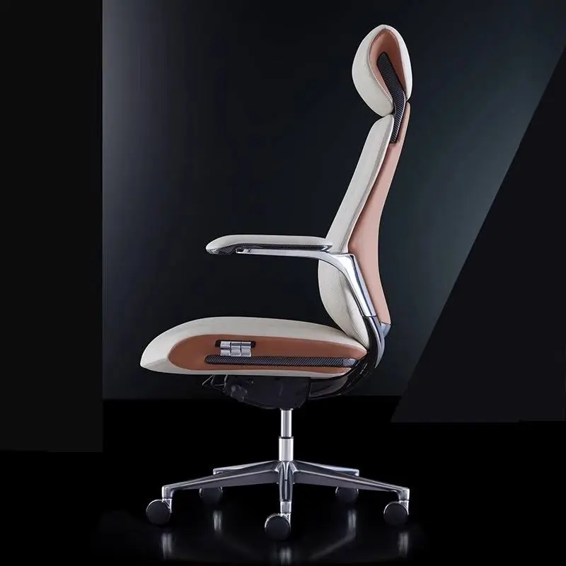 Italian Luxury Leather Boss Office Chair Cowhide Executive President Chair Reclining Feature for Study Computer Office Desks — image 6