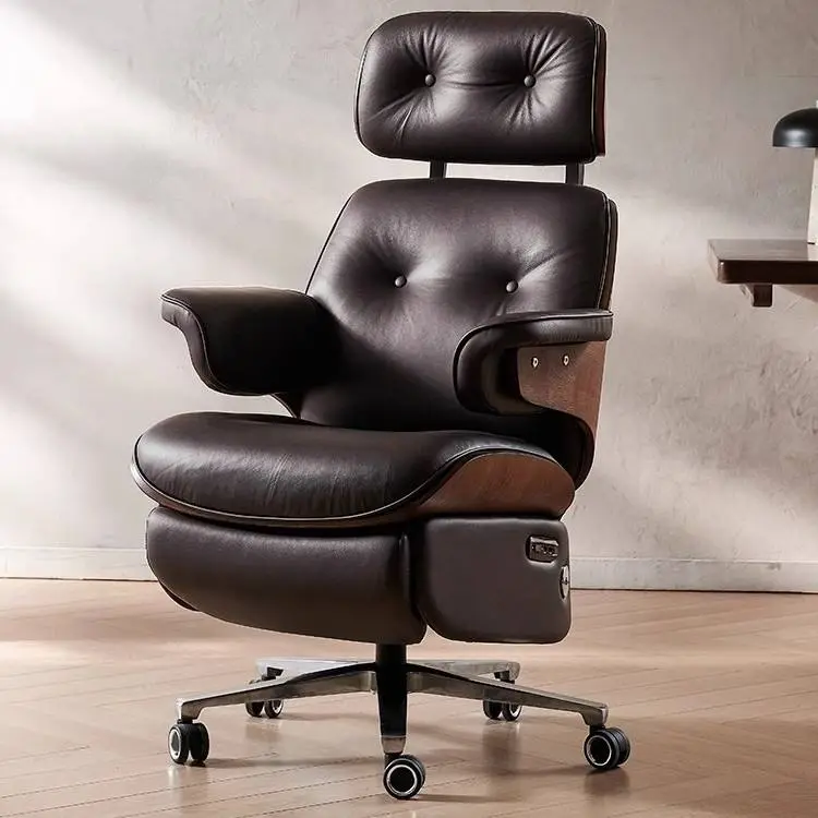 Ergonomic Luxury Office Chair with Adjustable Leather Solid Wood New Executive Desk Accessory Electric Executive Office — view 1