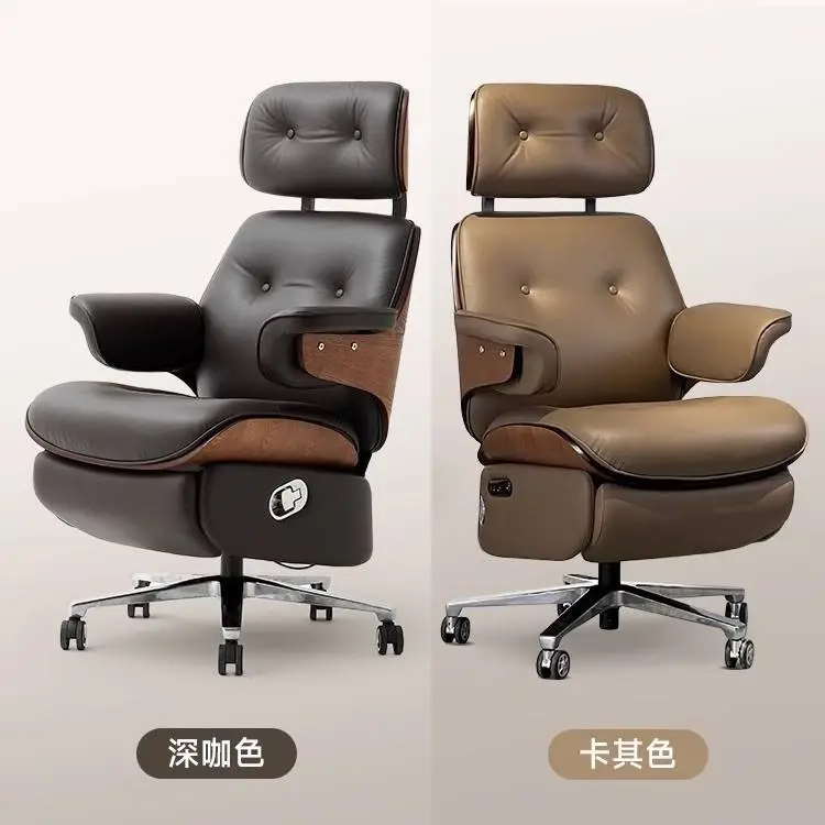 Ergonomic Luxury Office Chair with Adjustable Leather Solid Wood New Executive Desk Accessory Electric Executive Office Chair — image 4