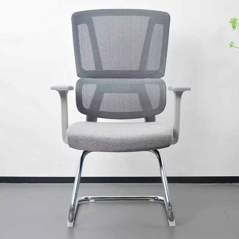 Wholesale Modern Design 2D Lift Armrest Fixed Leg Ergonomic Office Chair with Leather Mesh Iron Executive Conference Chair — image 3