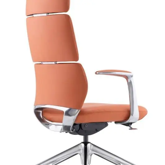 Modern Metal Executive Office Chair Ergonomic High Back Adjustable Height Stainless Steel Frame Unique Design Swivel Armrest for — image 2