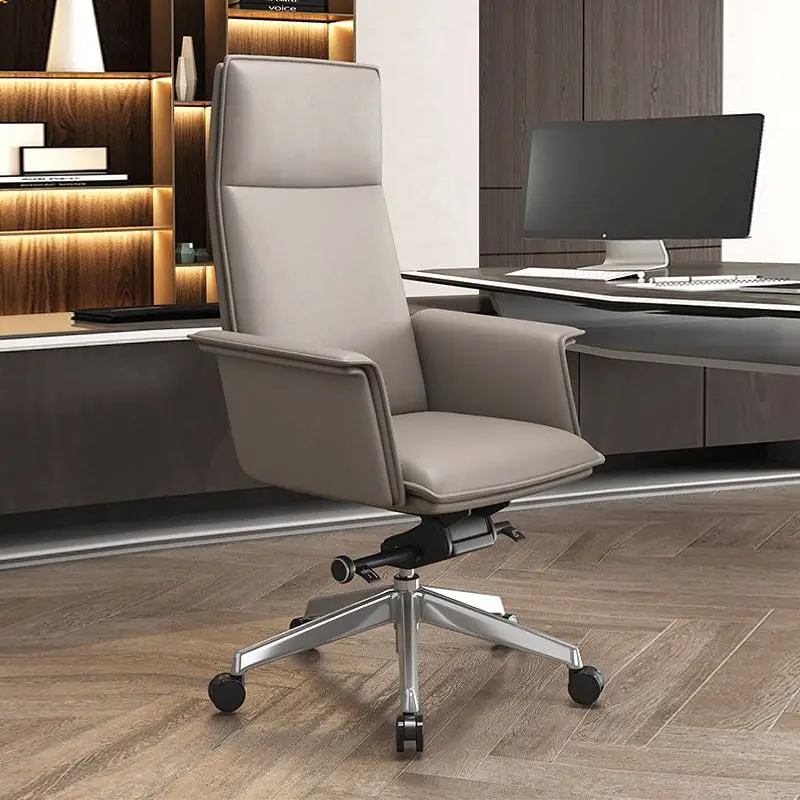 Modern Leather Office Chair Ergonomic High Back Unique Design Executive Home Swivel Chair Armrest Pu Leather Office Chair — image 4