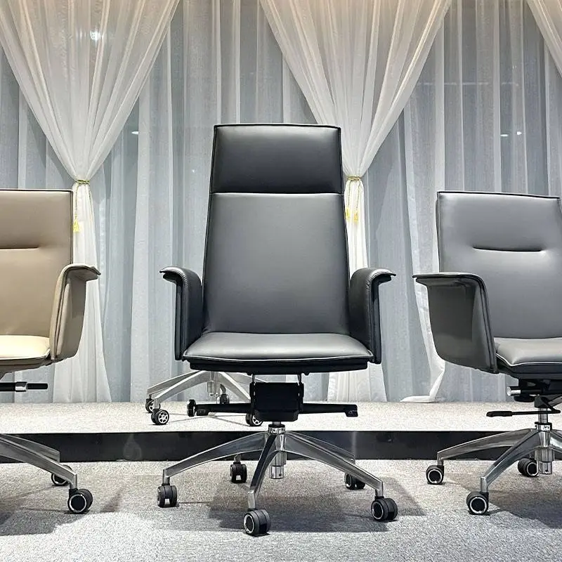 Modern Leather Office Chair Ergonomic High Back Unique Design Executive Home Swivel Chair Armrest Pu Leather Office Chair — image 5