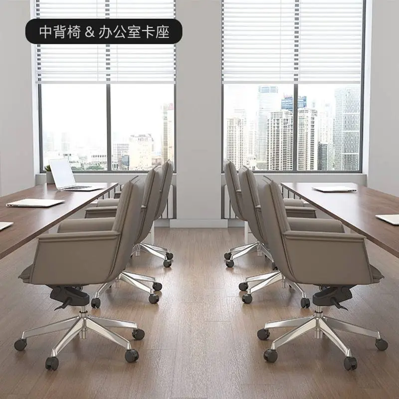 Modern Leather Office Chair Ergonomic High Back Unique Design Executive Home Swivel Chair Armrest Pu Leather Office Chair — image 6