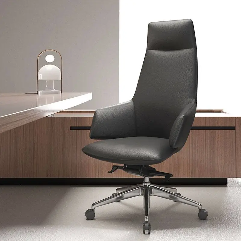 Modern Leather Office Chair Ergonomic High Back Unique Design Executive Home Swivel Chair Armrest Pu Leather Office Chair — image 3