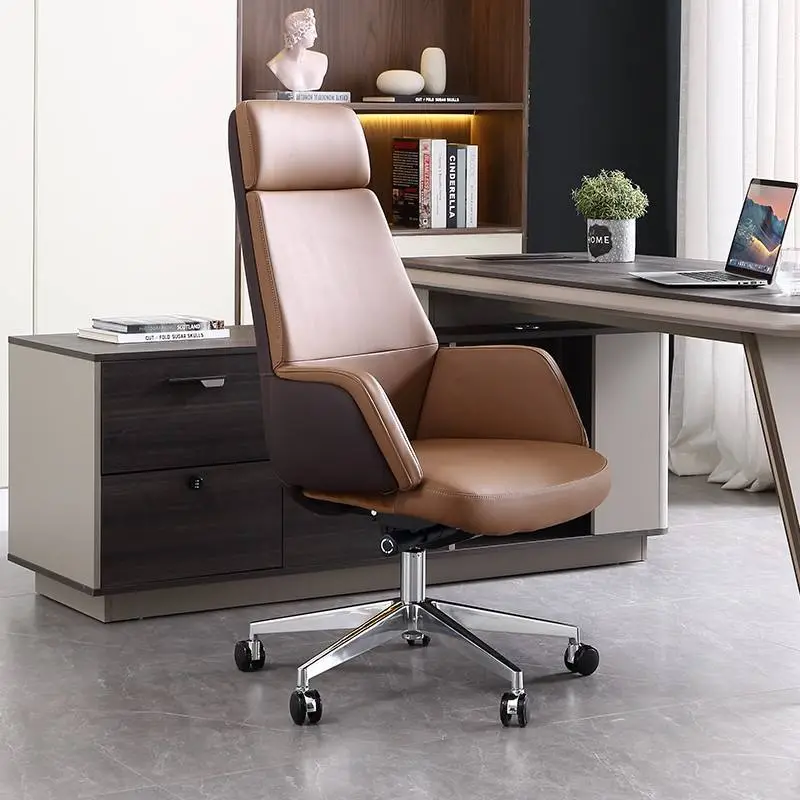 Modern Leather Office Chair Ergonomic High Back Unique Design Executive Home Swivel Chair Armrest Pu Leather Office Chai — view 1