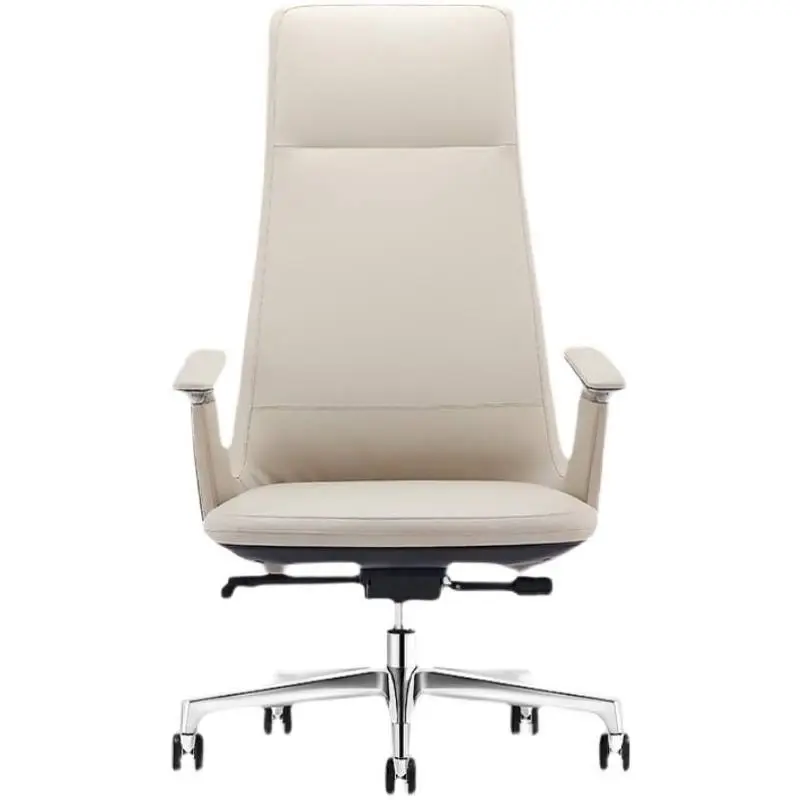 Modern BAIYUAN Stainless Steel Leather Executive Office Chair Ergonomic High Back Adjustable Height Villa Home Swivel Armrest PU — image 3