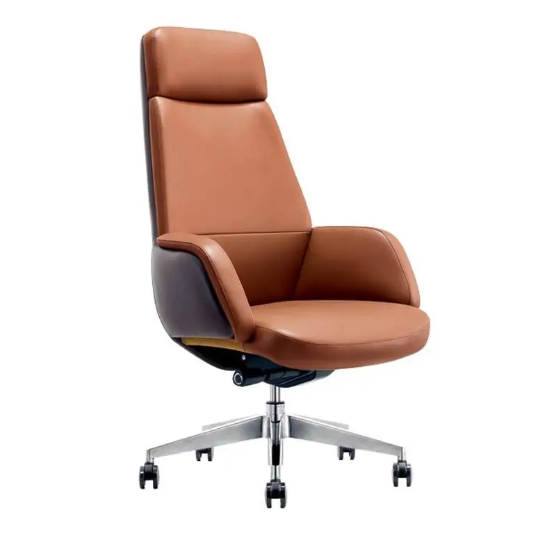 Modern Leather Office Chair Ergonomic High Back Unique Design Executive Home Swivel Chair Armrest Pu Leather Office Chair — image 6