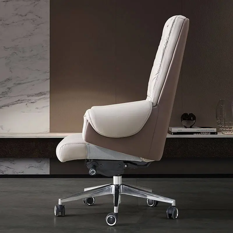 Modern Metal Frame Leather Executive Office Chair Ergonomic High Back Adjustable Height Swivel Armrest Pu Leather Design — image 3