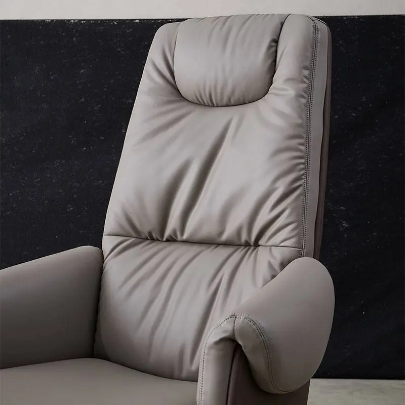 Modern Metal Frame Leather Executive Office Chair Ergonomic High Back Adjustable Height Swivel Armrest Pu Leather Design — image 4