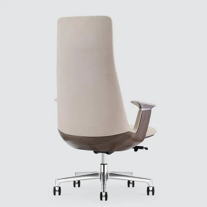 Modern BAIYUAN Stainless Steel Leather Executive Office Chair Ergonomic High Back Adjustable Height Villa Home Swivel Armrest PU — image 5