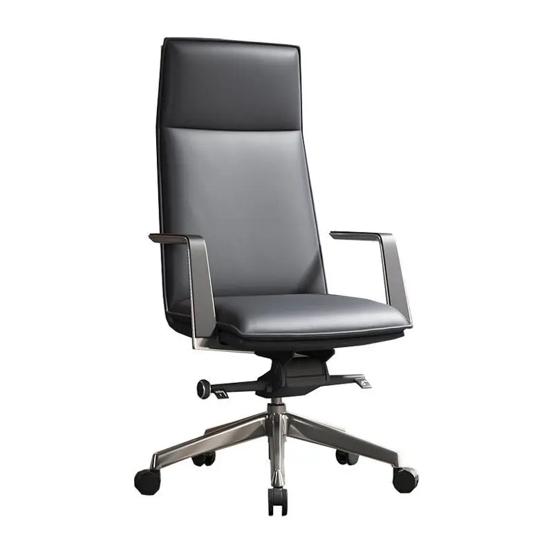 Modern Ergonomic High Back Executive Office Chair Adjustable Height Stainless Steel Frame PU Leather Upholstery Swivel Armrests — image 3