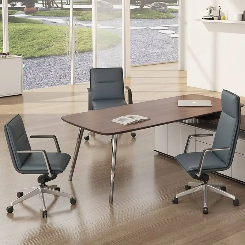 Modern Ergonomic High Back Executive Office Chair Adjustable Height Stainless Steel Frame PU Leather Upholstery Swivel Armrests — image 4