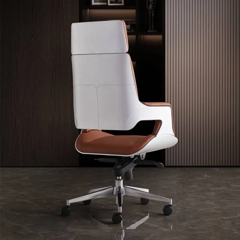 Modern Executive Office Chair Ergonomic High Back Unique Design Swivel Armrest Stainless Steel Frame Commercial Grade Villa — image 4