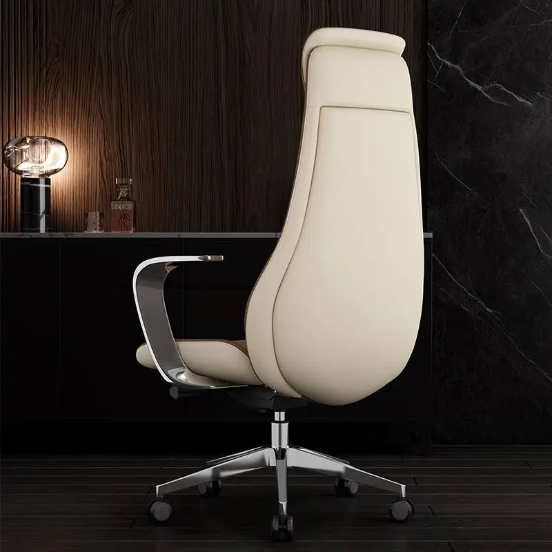 Modern Metal Office Chair Ergonomic High Back Unique Design Executive Home Swivel Chair Armrest Stainless Steel Adjustable — image 3