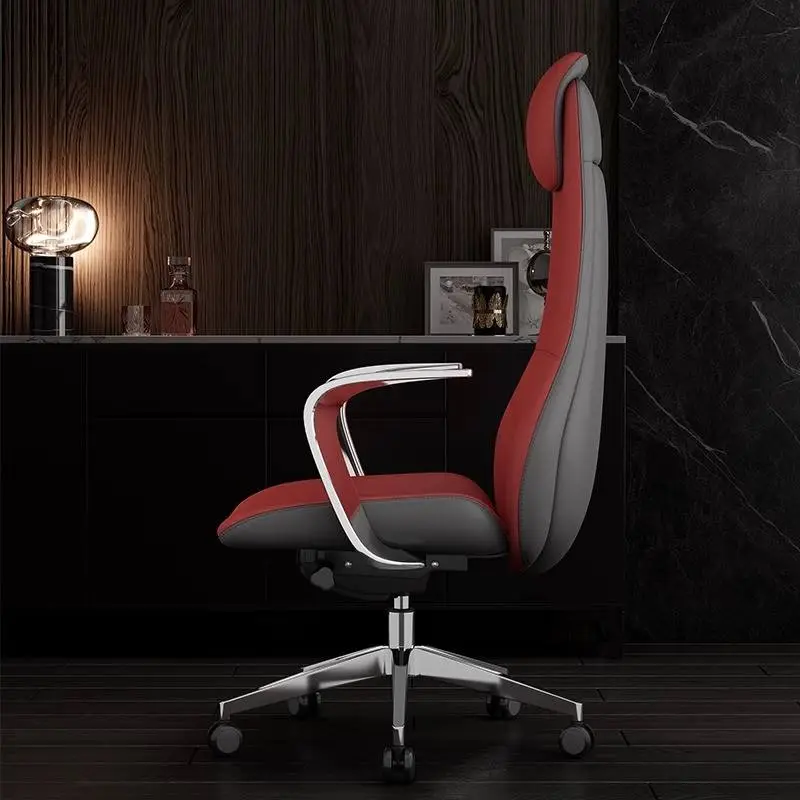 Modern Metal Office Chair Ergonomic High Back Unique Design Executive Home Swivel Chair Armrest Stainless Steel Adjustable — image 4