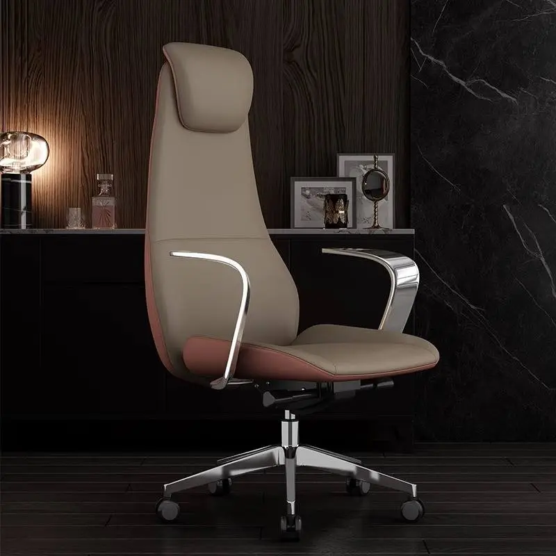 Modern Metal Office Chair Ergonomic High Back Unique Design Executive Home Swivel Chair Armrest Stainless Steel Adjustable — image 5