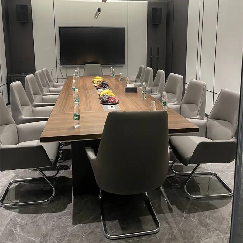 Customizable Modern Leather Upholstered Metal Frame Conference Chair for Commercial Office Meeting Rooms — image 3