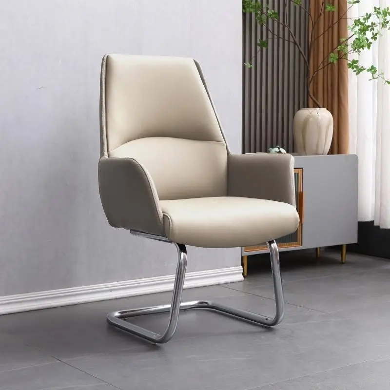 Customizable Modern Leather Upholstered Metal Frame Conference Chair for Commercial Office Meeting Rooms — image 4