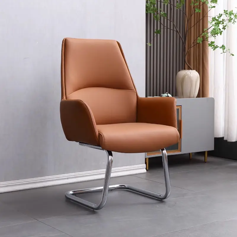 Customizable Modern Leather Upholstered Metal Frame Conference Chair for Commercial Office Meeting Rooms — image 6