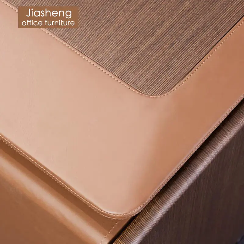Italian Style Classic High-Grade Luxury Boss Desk Office Furniture with Leather Finish Panel Wood Style for CEO Office Table — image 4