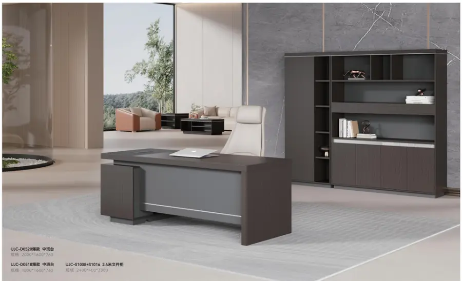 High-End Luxury Modern I-Shaped E0 MDF Solutions Office Desk for Directors Managers CEOs and Bosses — image 3