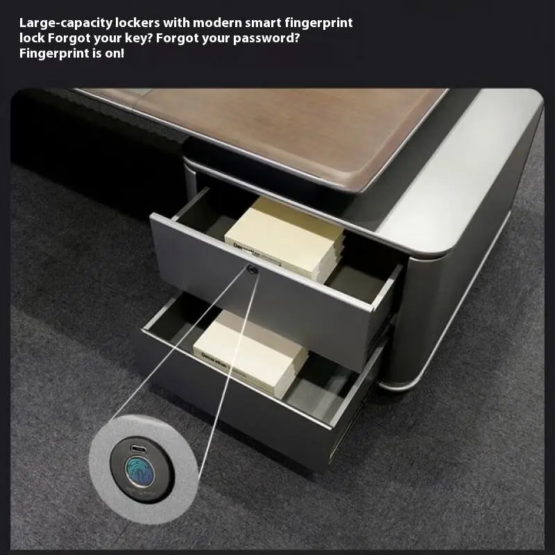 Luxury High-grade Wooden Panel Business CEO Desk Modular Commercial Office Furniture Large Size — image 4