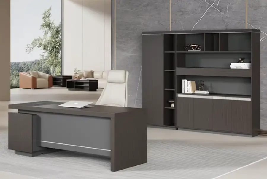 High-End Luxury Modern I-Shaped E0 MDF Solutions Office Desk for Directors Managers CEOs and Bosses — image 4