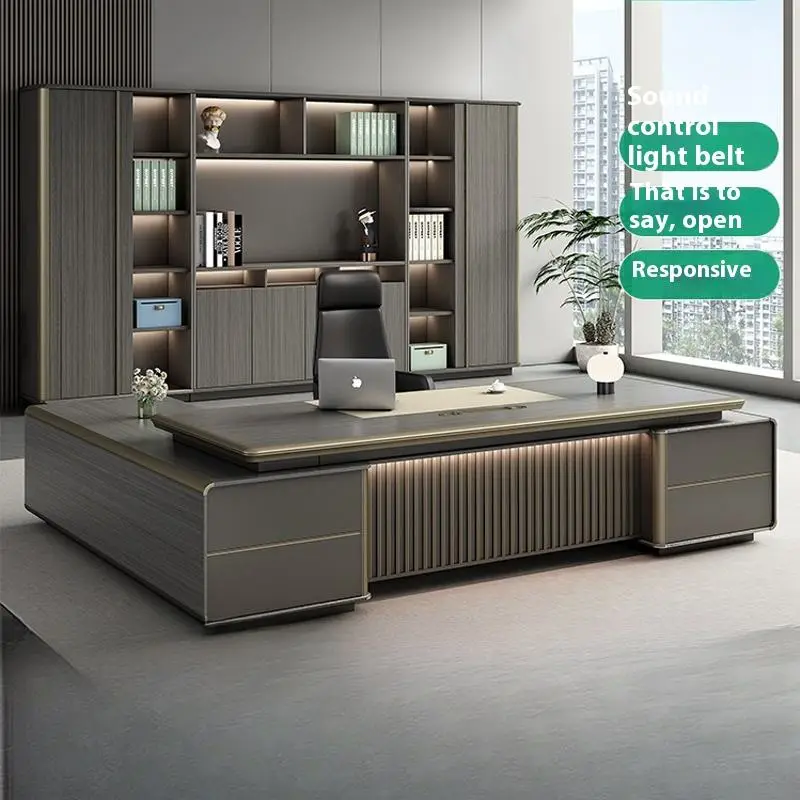 Leadership Modern Luxury Office Executive 2.8m CEO Desk Wooden Business Desk Boss Desk — view 1