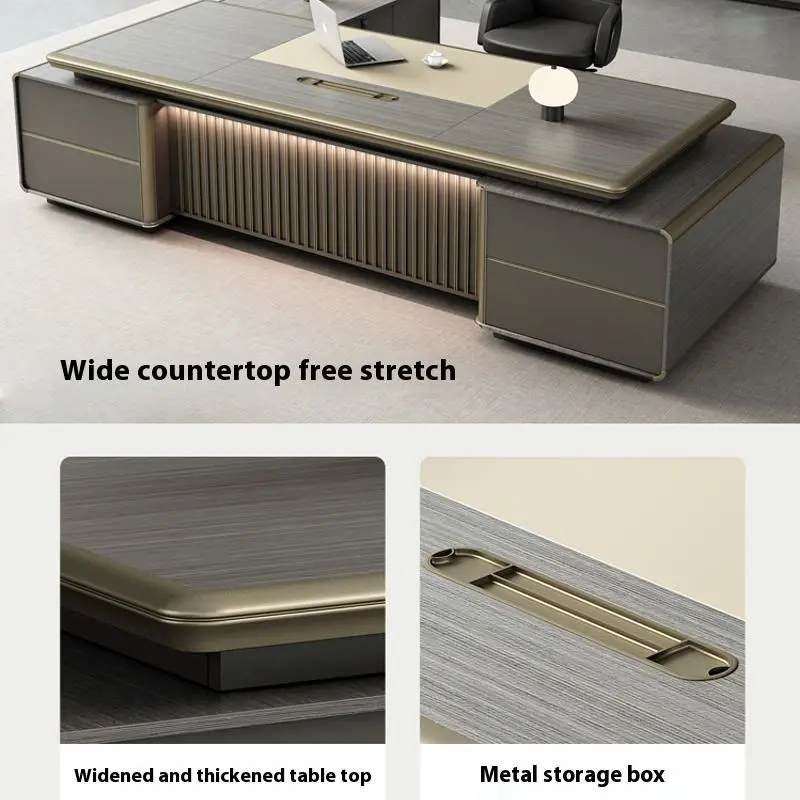 Leadership Modern Luxury Office Executive 2.8m CEO Desk Wooden Business Desk Boss Desk — image 3